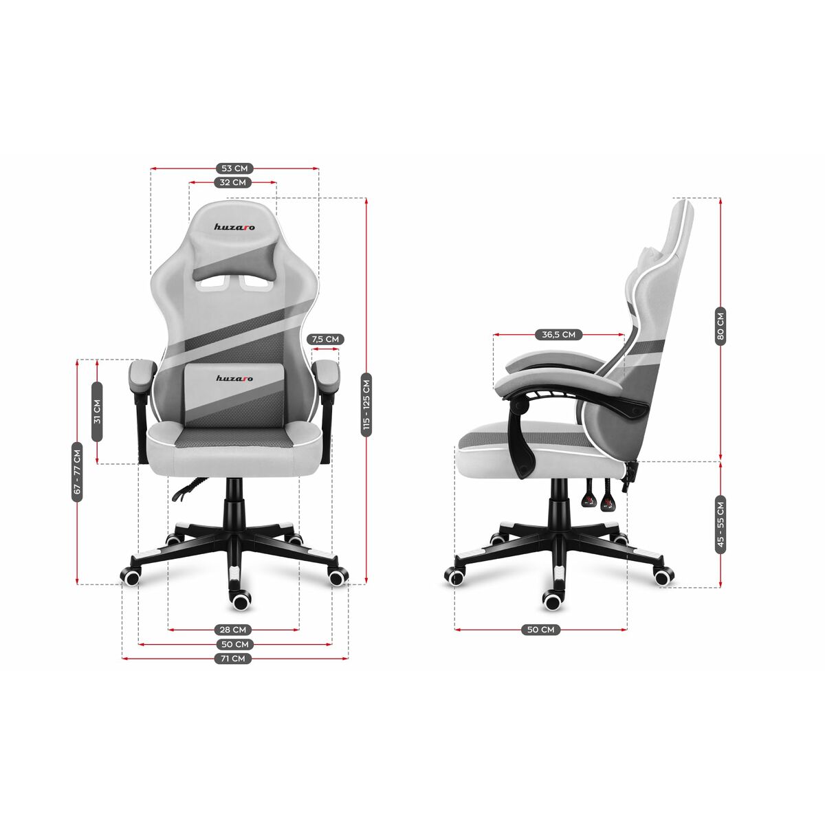Стул Gaming Huzaro HZ-Force 4.4 White Mesh Белый